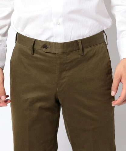 SD: 【ストレッチ】 コットン ドレスチノパンツ (オリーブ)