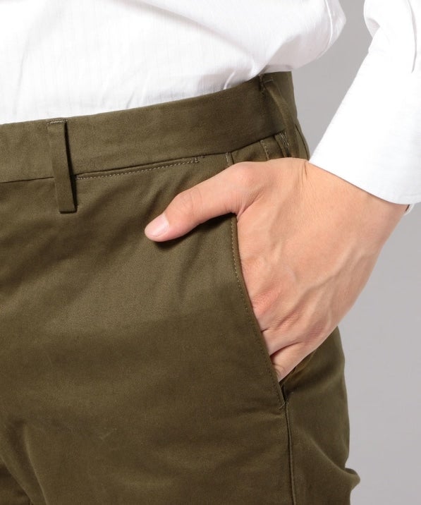 SD: 【ストレッチ】 コットン ドレスチノパンツ (オリーブ)