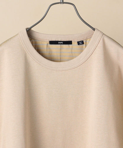 SHIPS: コットン天竺/タイプライター シャツ ドッキング Tシャツ