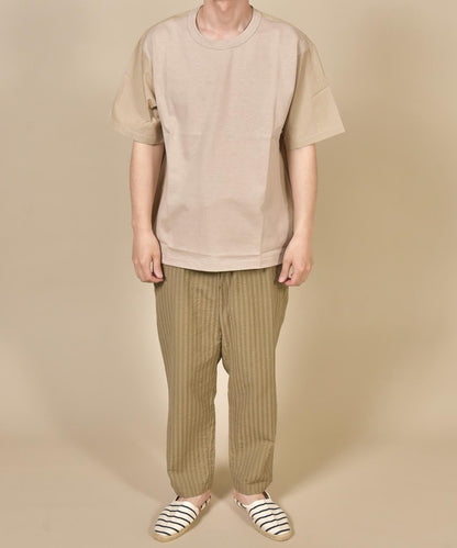 SHIPS: コットン天竺/タイプライター シャツ ドッキング Tシャツ