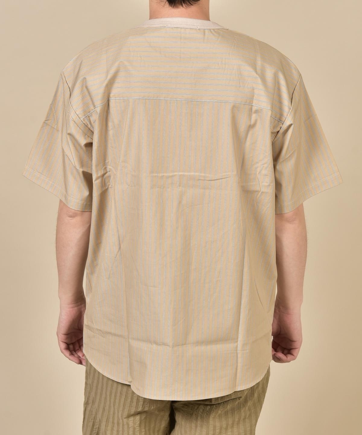 SHIPS: コットン天竺/タイプライター シャツ ドッキング Tシャツ