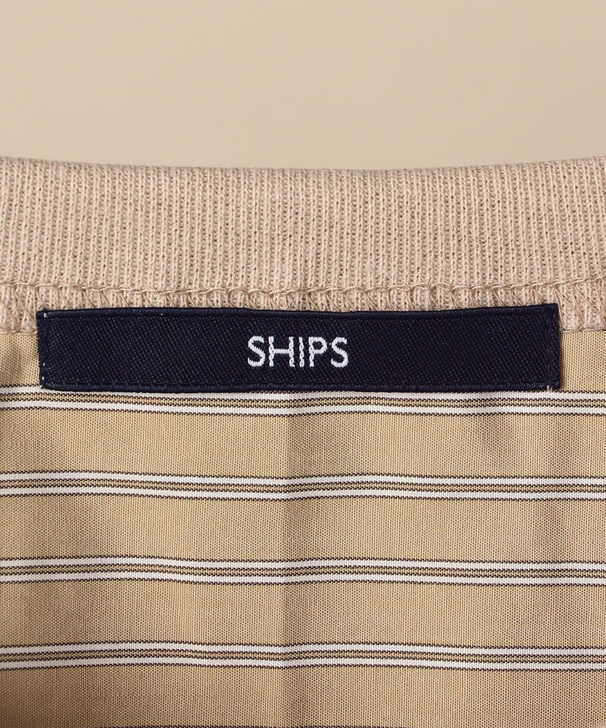 SHIPS: コットン天竺/タイプライター シャツ ドッキング Tシャツ