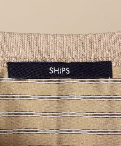 SHIPS: コットン天竺/タイプライター シャツ ドッキング Tシャツ