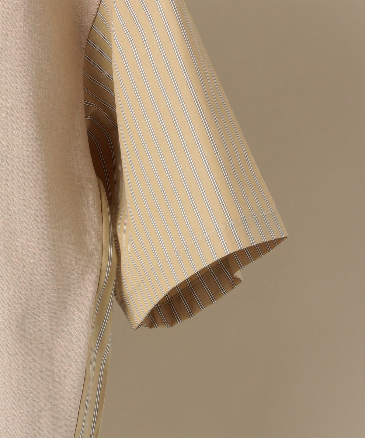 SHIPS: コットン天竺/タイプライター シャツ ドッキング Tシャツ