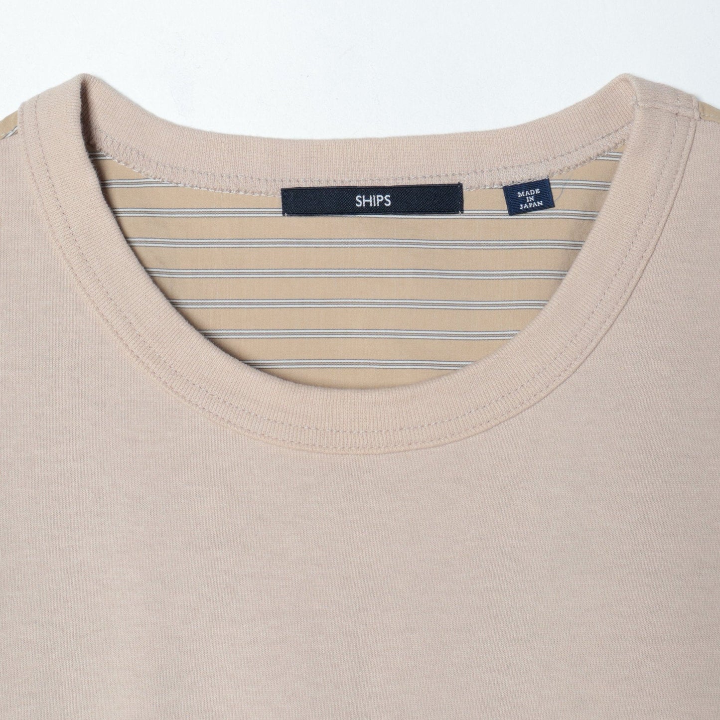 SHIPS: コットン天竺/タイプライター シャツ ドッキング Tシャツ