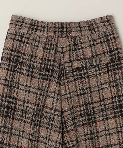 quaranciel:〈手洗い可能〉チェック ソリッド パイピング ワイド パンツ