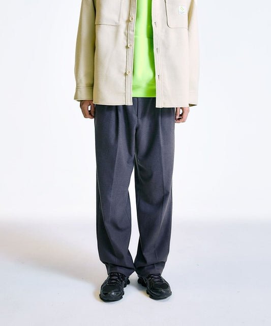 City Ambient Products: T/Rフラノ 2プリーツ ワイドテーパード スラックス