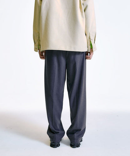 City Ambient Products: T/Rフラノ 2プリーツ ワイドテーパード スラックス