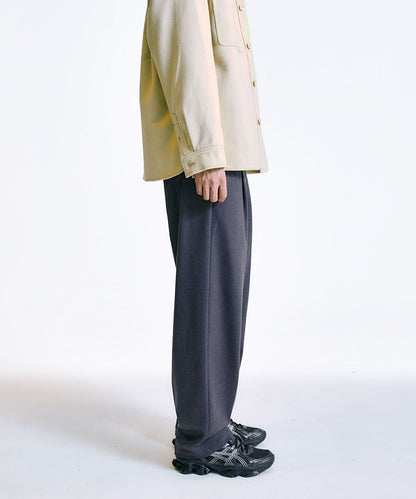 City Ambient Products: T/Rフラノ 2プリーツ ワイドテーパード スラックス