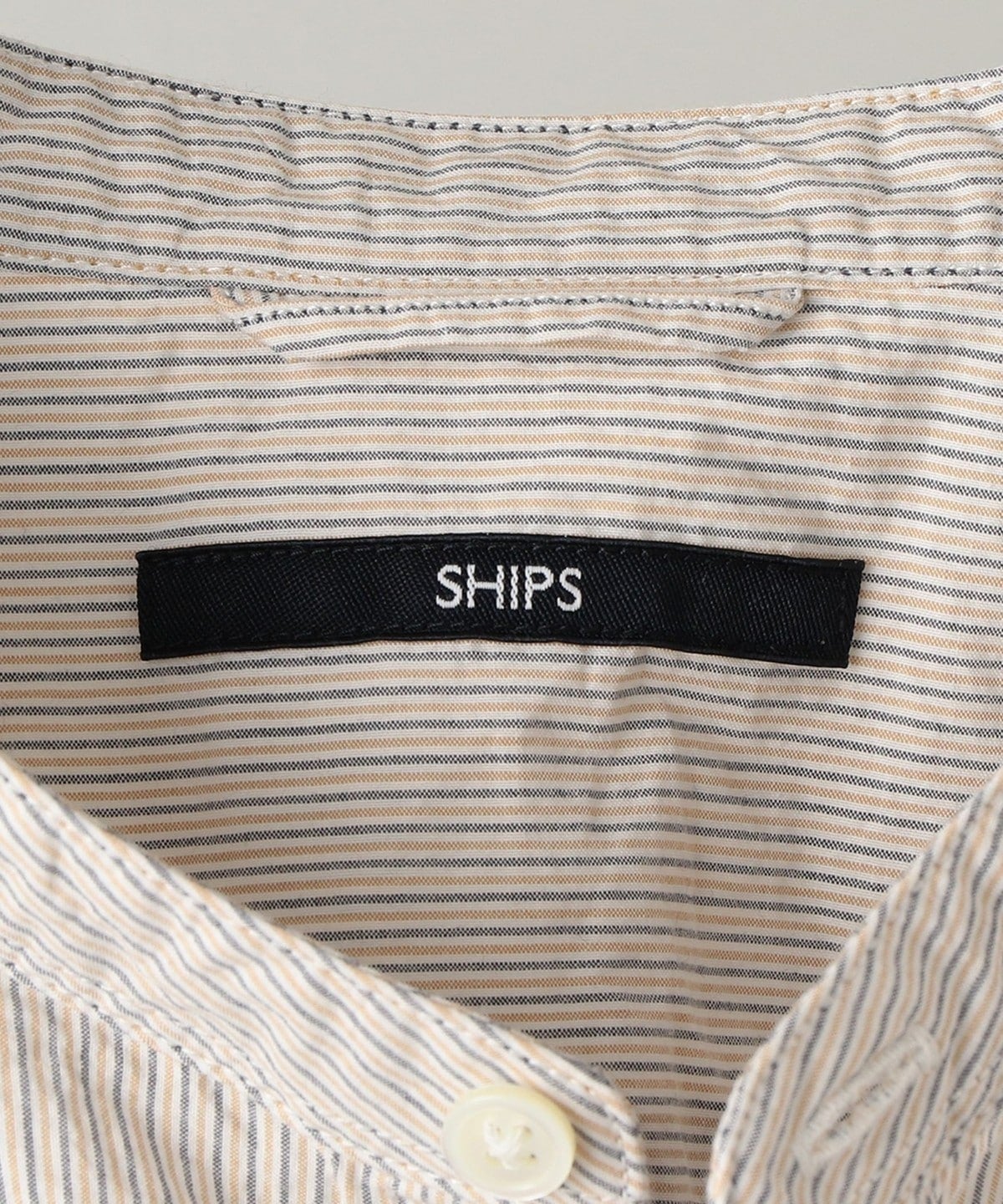 SHIPS: japan quality ポプリン ワッシャー加工 バンドカラーシャツ