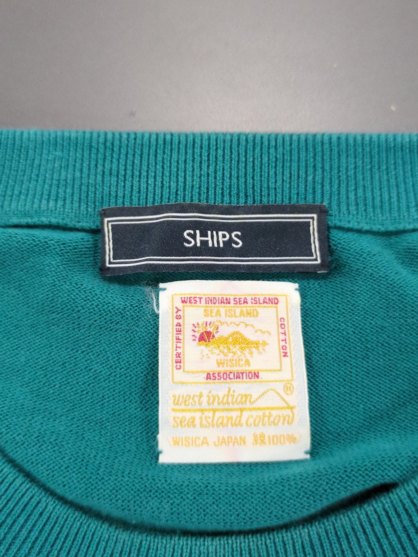 SHIPS:シーアイランド コットン クールネック ニット