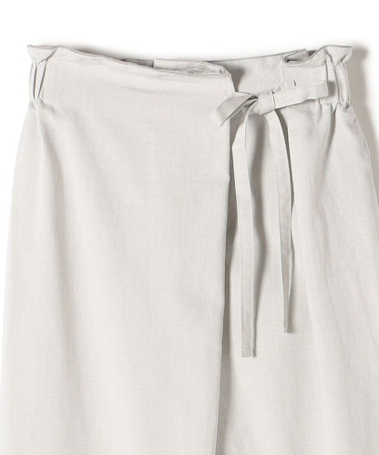 〈手洗い可能〉麻レーヨンスラブラップパンツ