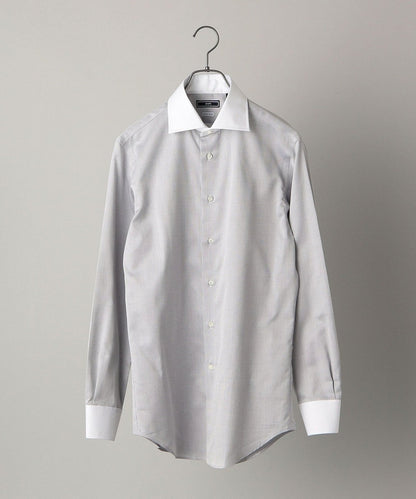 SHIPS: イージーアイロン ドビー 無地 ワイドカラー クレリック シャツ