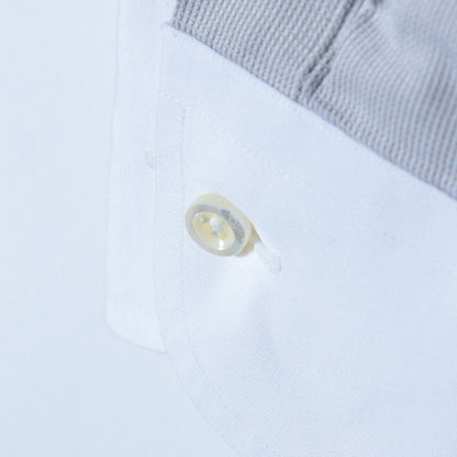 SHIPS: イージーアイロン ドビー 無地 ワイドカラー クレリック シャツ