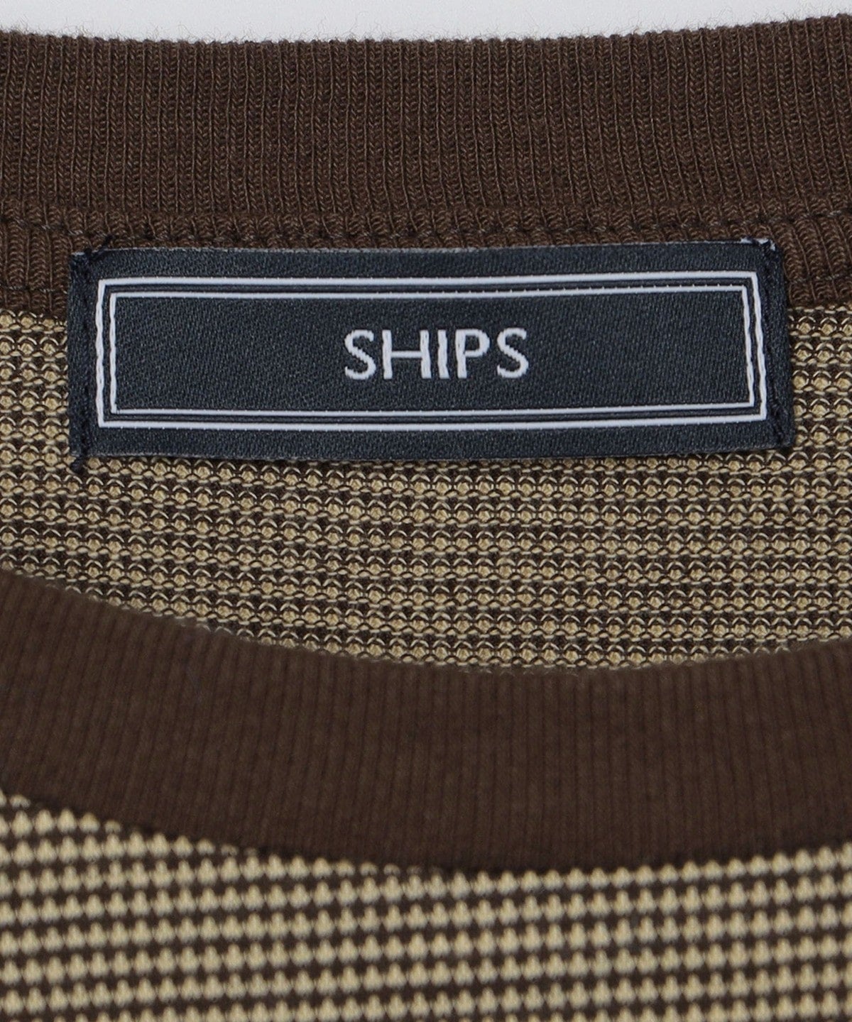 SHIPS: バーズアイ クルーネック Tシャツ