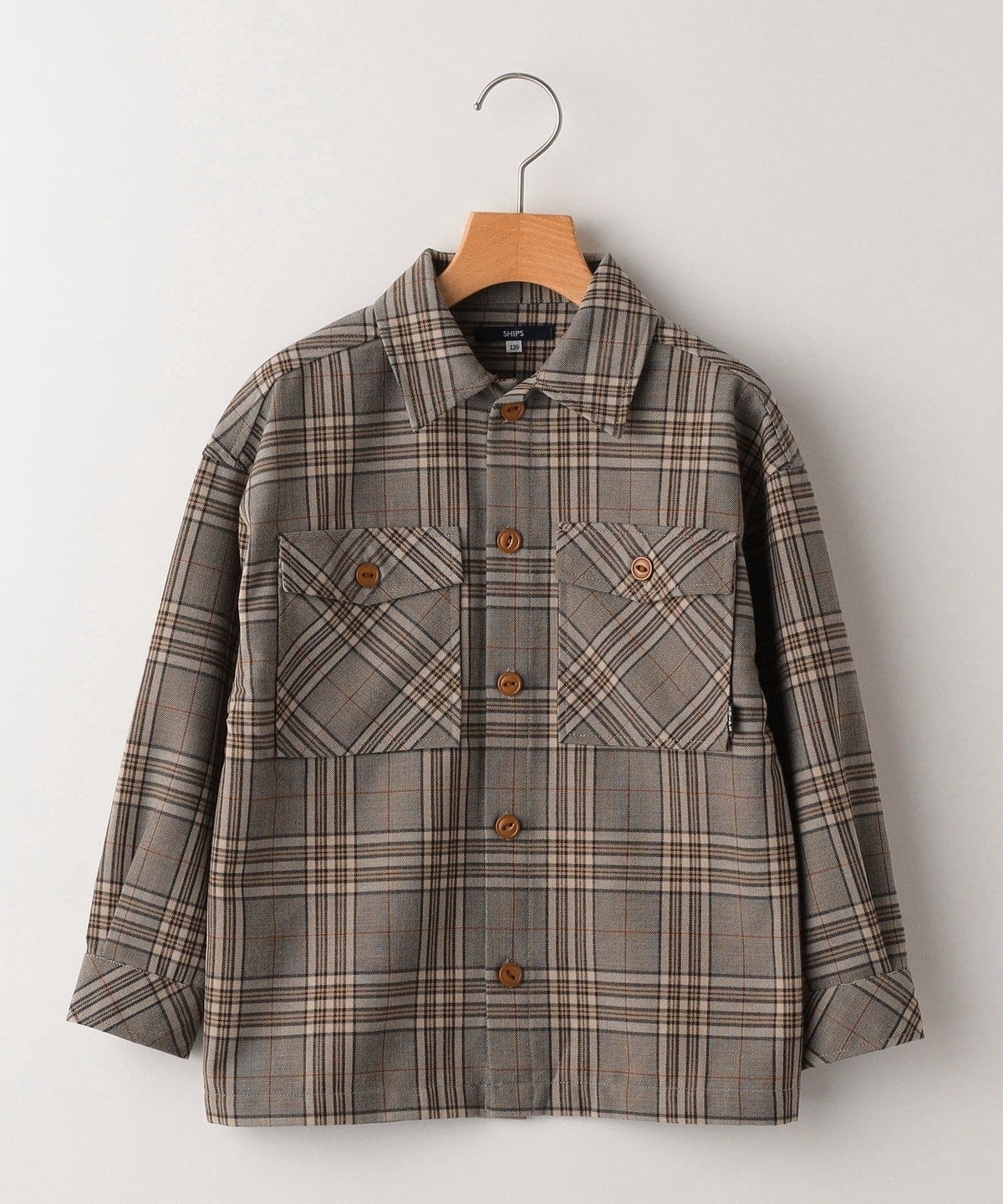 SHIPS KIDS:100〜130cm / グレンチェック セット シャツ