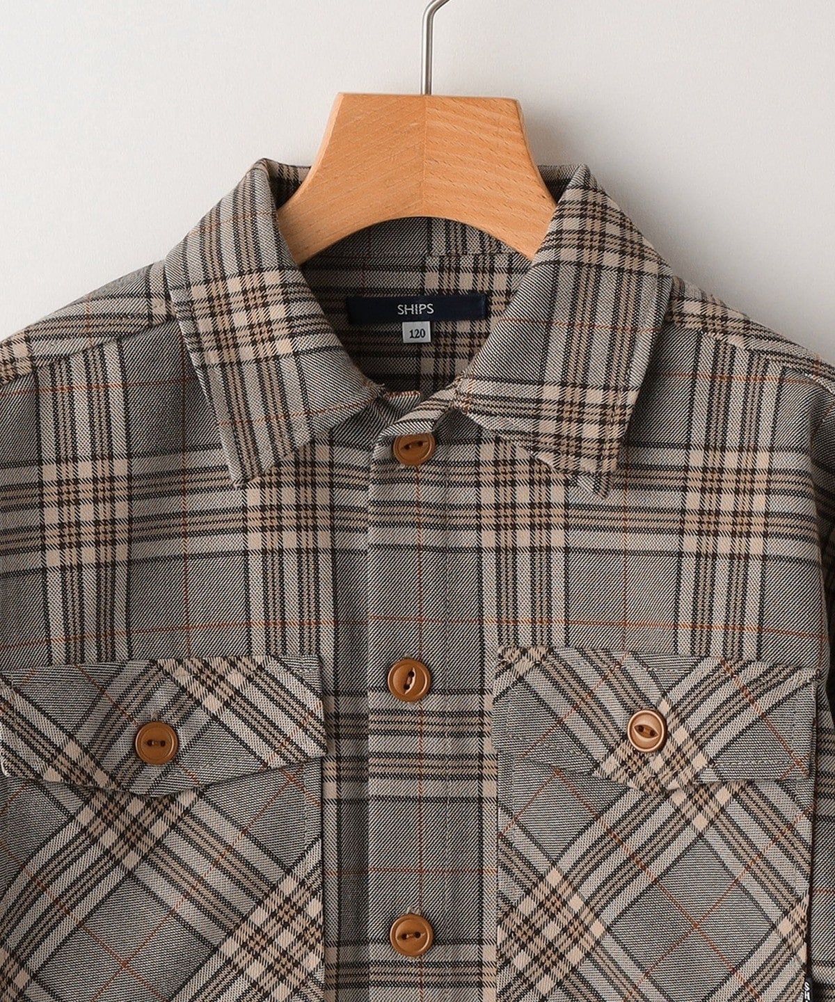 SHIPS KIDS:100〜130cm / グレンチェック セット シャツ