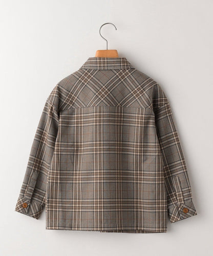 SHIPS KIDS:100〜130cm / グレンチェック セット シャツ