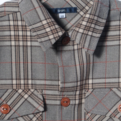 SHIPS KIDS:100〜130cm / グレンチェック セット シャツ
