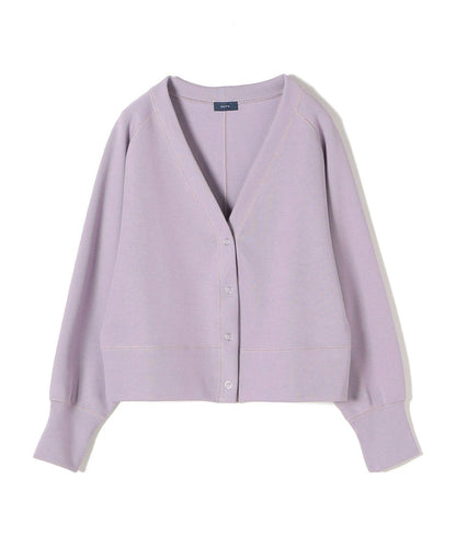 〈手洗い可能〉ダンボールリブ スナップボタンカーディガン