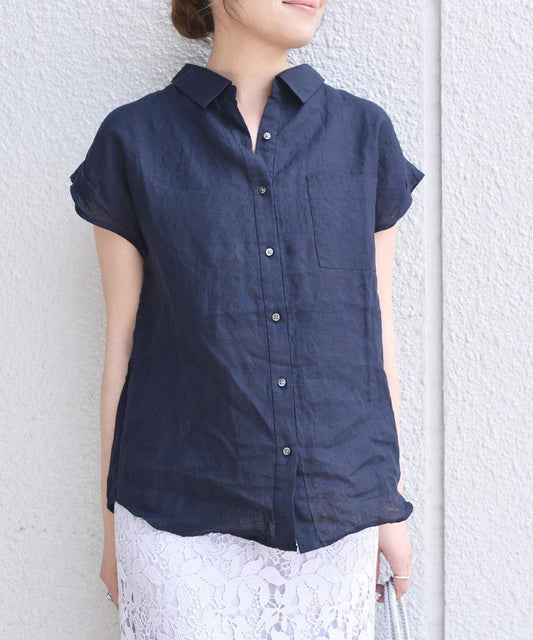 SHIPS any: ポケット リネンシャツブラウス