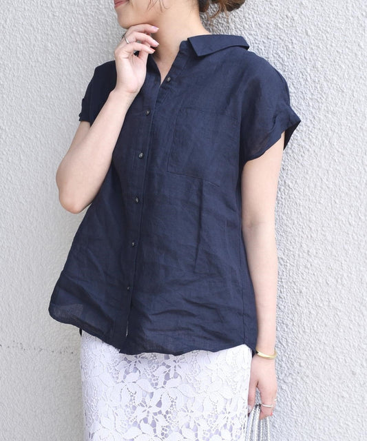 SHIPS any: ポケット リネンシャツブラウス