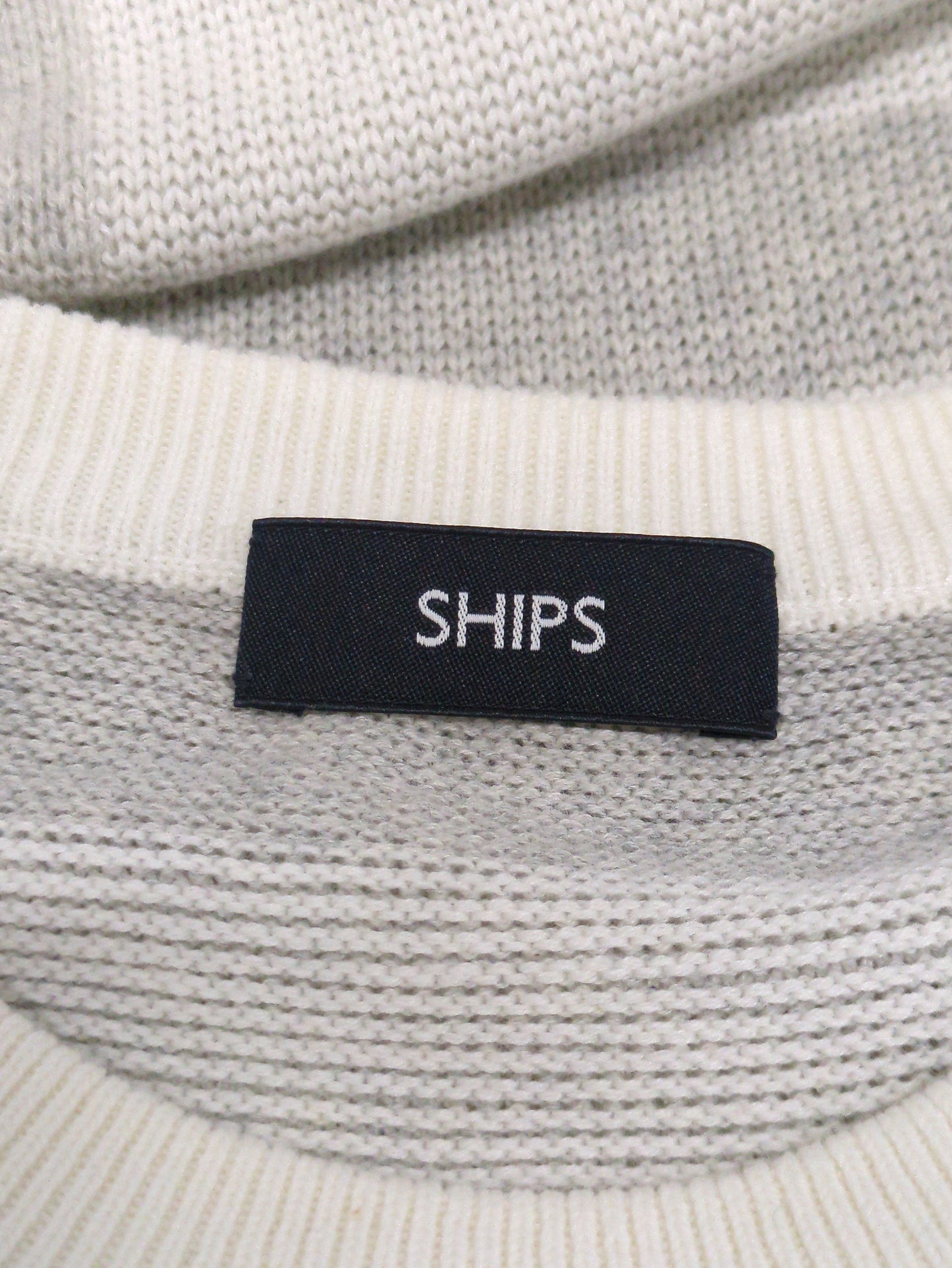 【WEB限定】SHIPS: チェック柄 7スリーブ クルーネック ニット