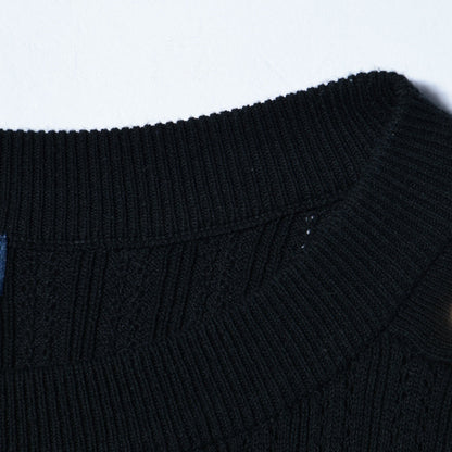 【手洗い可能】スカシショルダーボタンニット