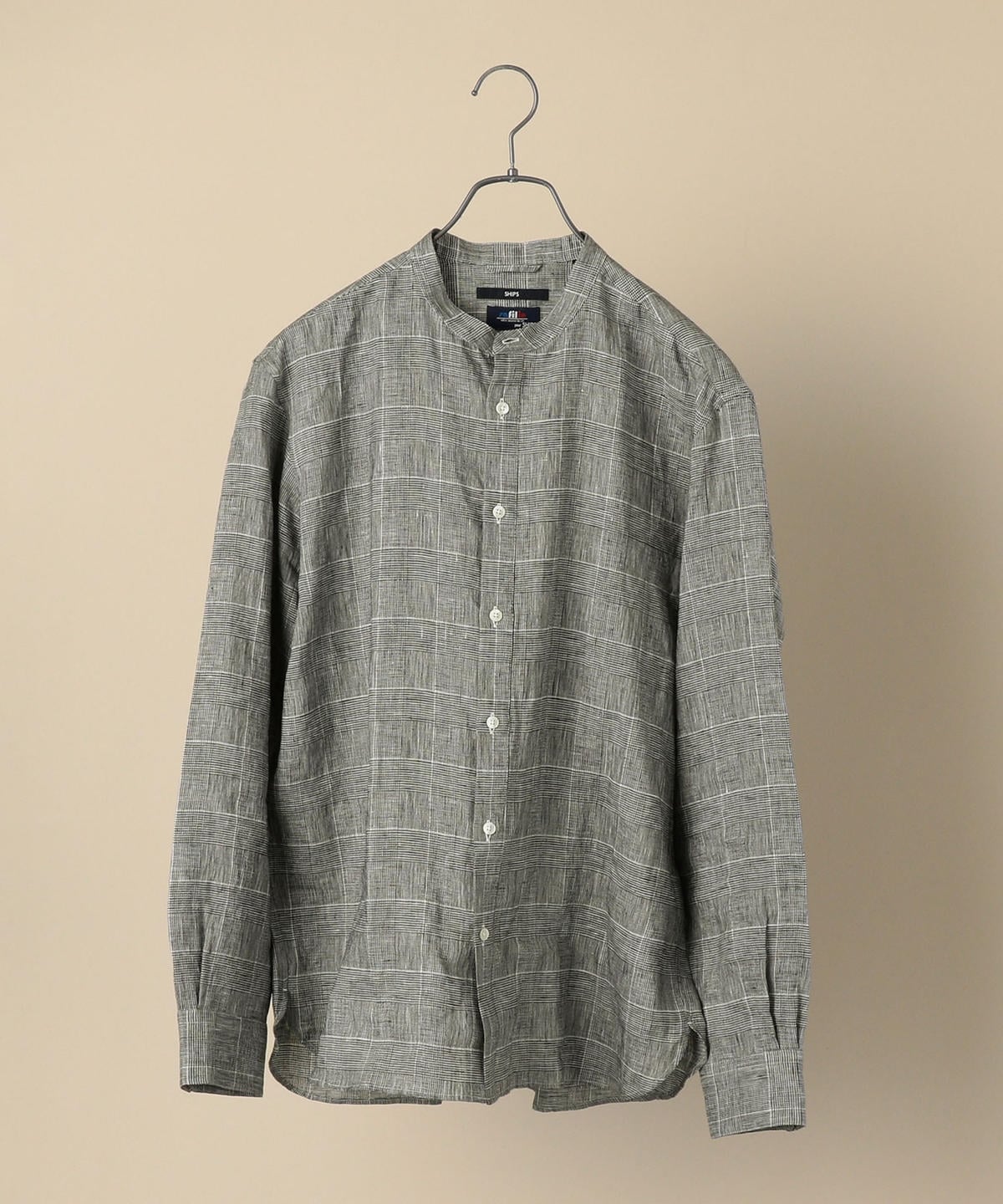 SHIPS: SAFILIN リネン バンドカラー シャツ