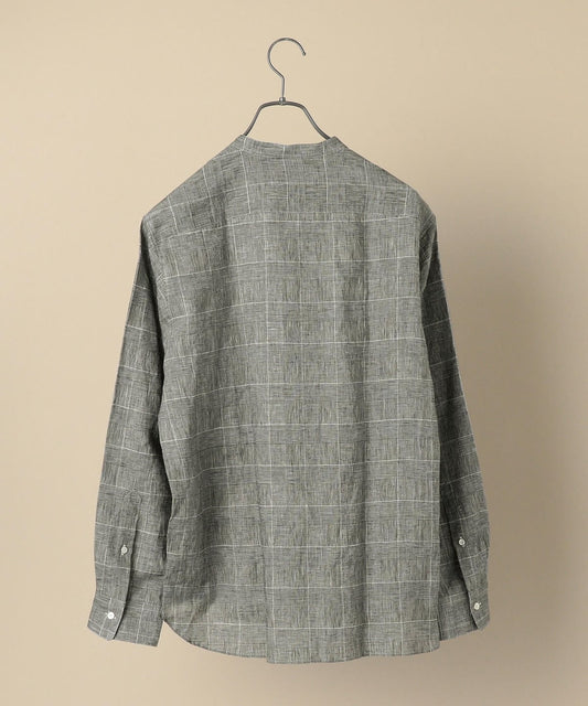 SHIPS: SAFILIN リネン バンドカラー シャツ