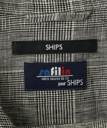 SHIPS: SAFILIN リネン バンドカラー シャツ