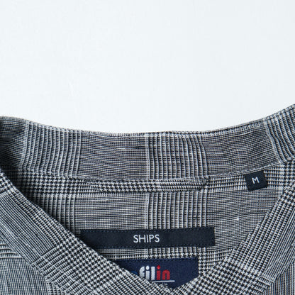 SHIPS: SAFILIN リネン バンドカラー シャツ