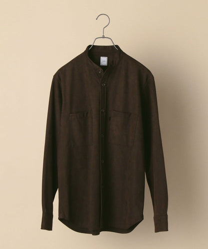 SHIPS: フェイクスエード スタンドカラー シャツ