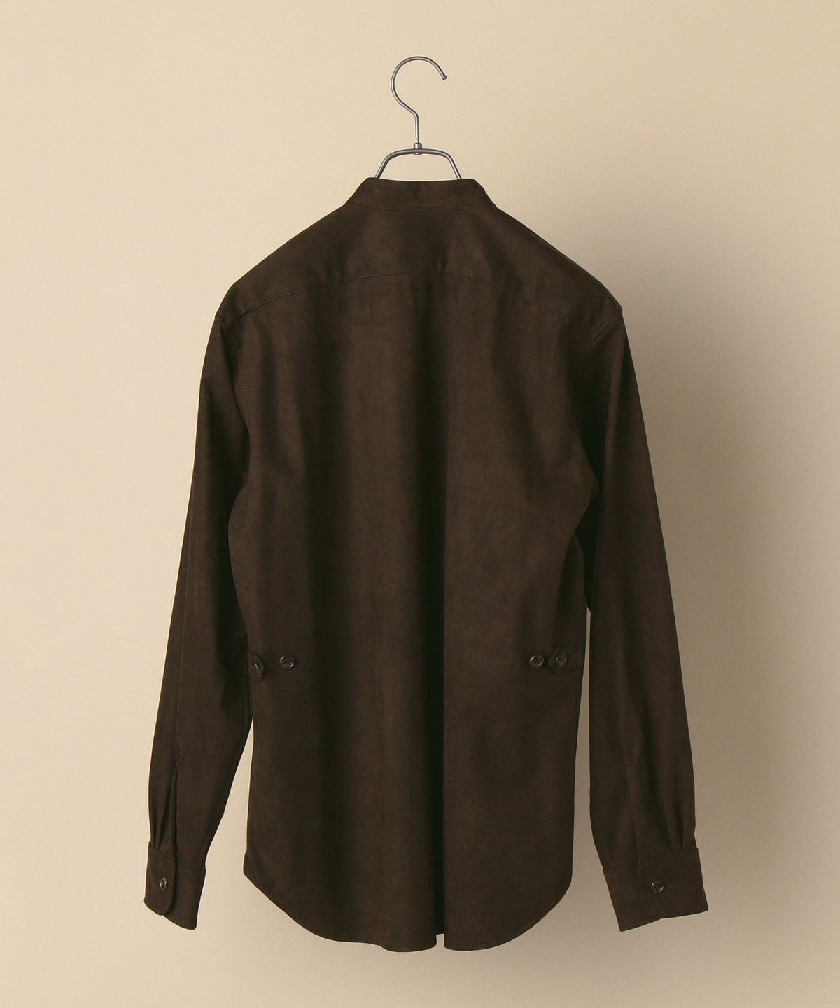 SHIPS: フェイクスエード スタンドカラー シャツ