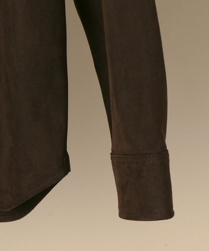 SHIPS: フェイクスエード スタンドカラー シャツ