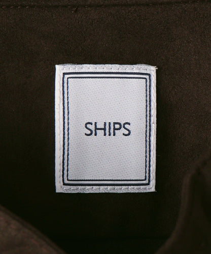 SHIPS: フェイクスエード スタンドカラー シャツ