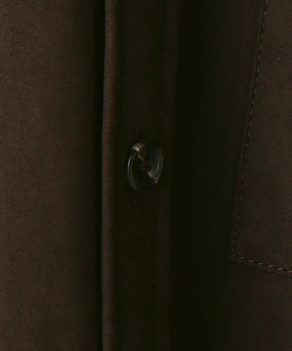 SHIPS: フェイクスエード スタンドカラー シャツ