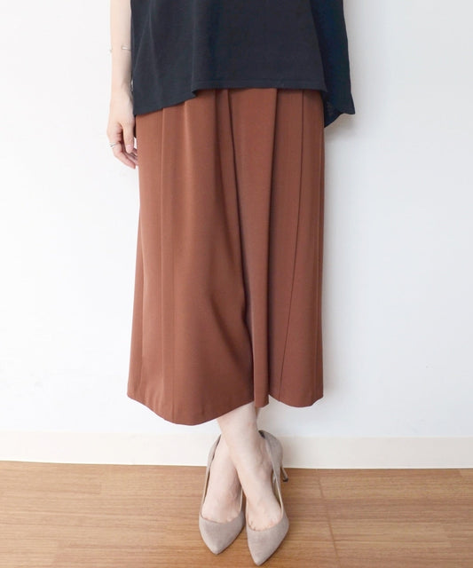 【手洗い可能】ワイドクロップドパンツ