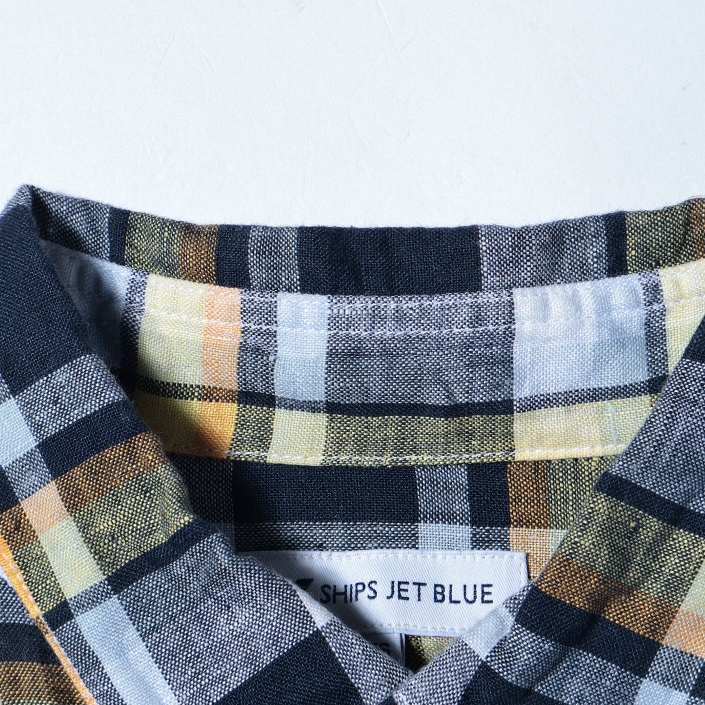 SHIPS JET BLUE: 《made in Japan》 L.B.N.リネン チェックボタンダウン 半袖シャツ