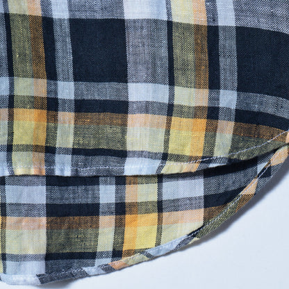 SHIPS JET BLUE: 《made in Japan》 L.B.N.リネン チェックボタンダウン 半袖シャツ