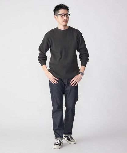 SHIPS: ベーシック ワッフル 長袖 Tシャツ