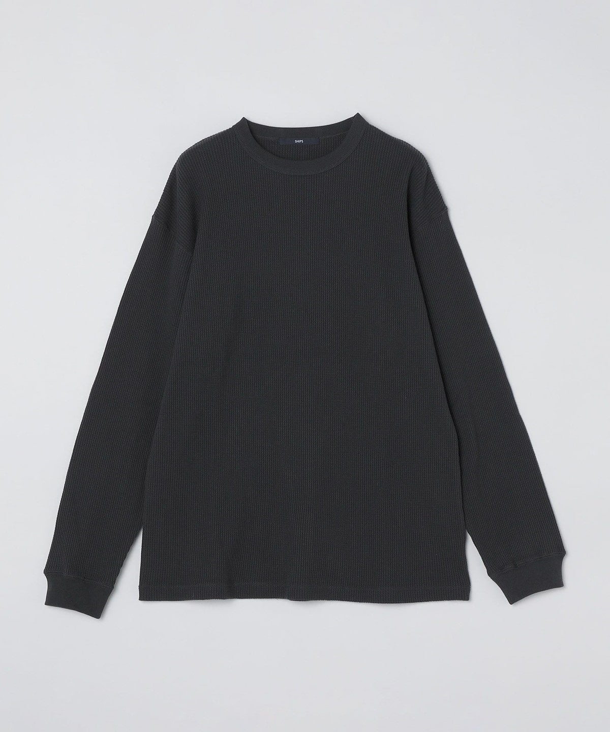 SHIPS: ベーシック ワッフル 長袖 Tシャツ
