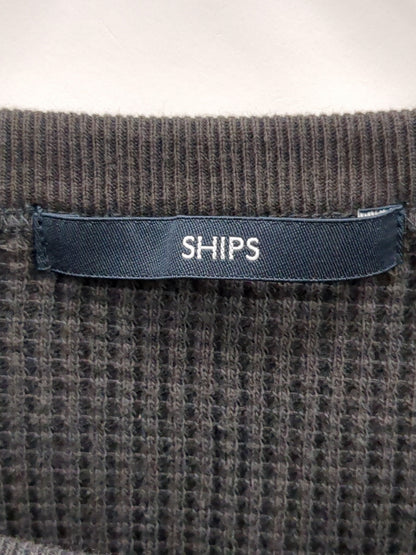 SHIPS: ベーシック ワッフル 長袖 Tシャツ
