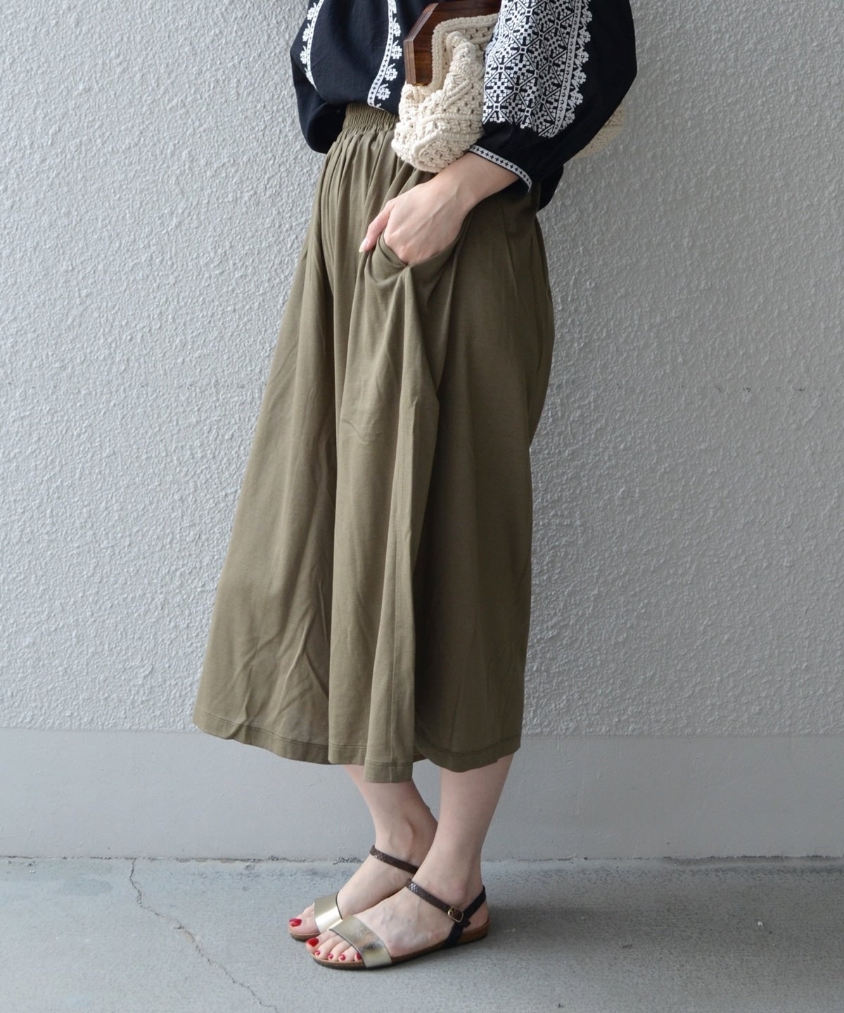 liflattie ships:ギャザー ガウチョパンツ