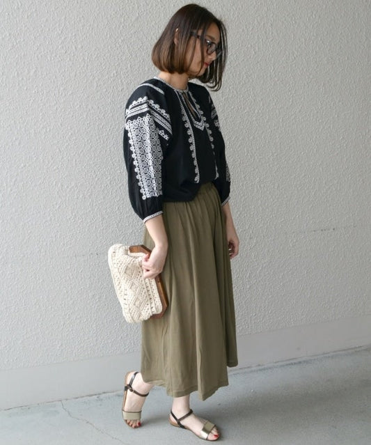 liflattie ships:ギャザー ガウチョパンツ