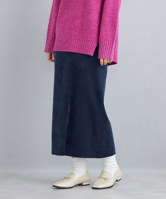 〈手洗い可能〉ストレッチ 細畝 コーデュロイ タイトスカート