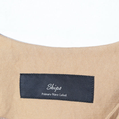 SHIPS Primary Navy Label:麻 レーヨン ノーカラー 羽織