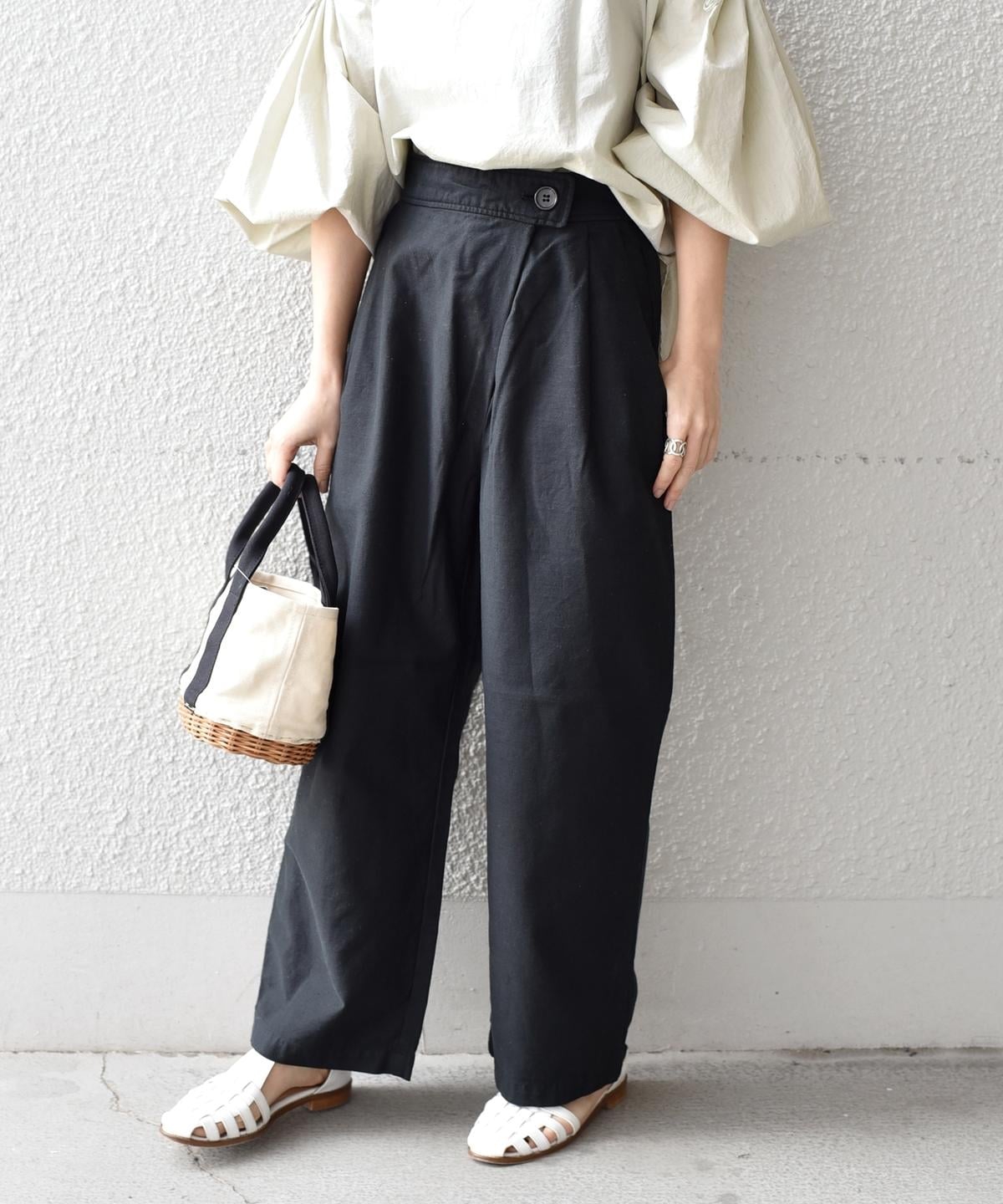 liflattie ships:バックサテンスラントパンツ