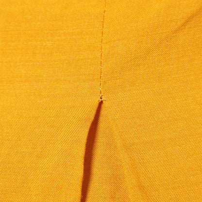 〈手洗い可能〉麻混 バンドカラー 半袖 ブラウス