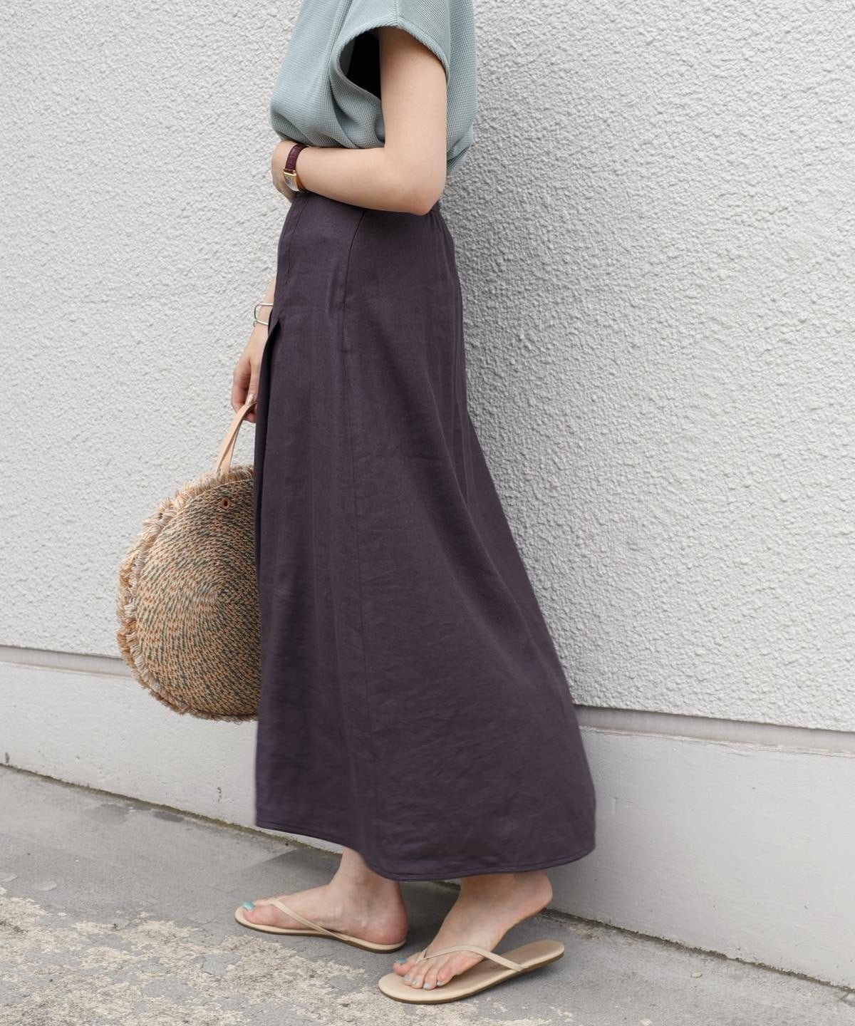 〈手洗い可能〉ステッチデザインフレアスカート